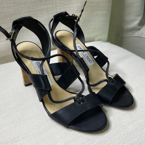 Jimmy Choo Margo 80 Cork Heeled Sandals Size 35 - Picture 2 of 6